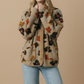 Corduroy Puff Flower Color Block Jacket