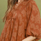 Paisley Print Puff Sleeve Babydoll Dress