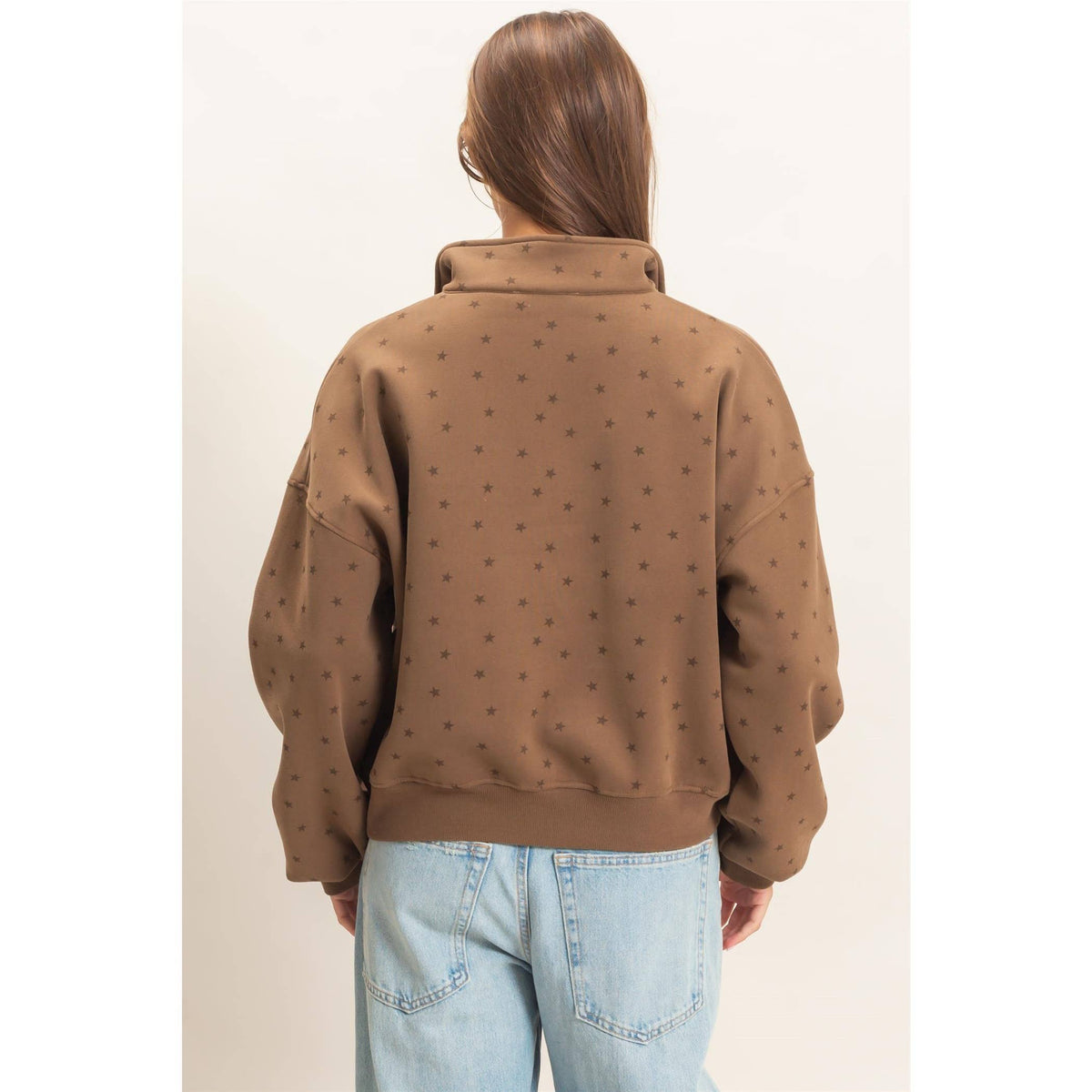 Written in the Stars Brown Quarter-Zip Pullover | Women’s Sweatshirt