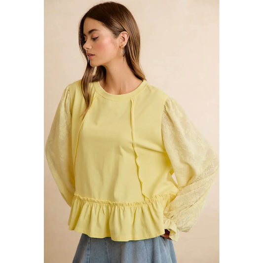 Lemon Drop Ruffle Top
