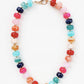 Bright Multi Large Oval Acrylic Beaded 16"-18" Necklace