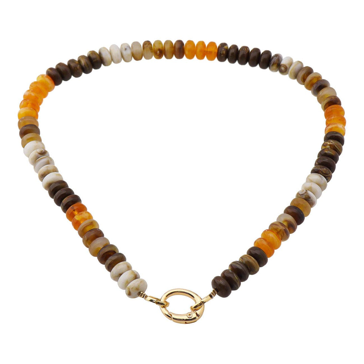 Brown Knotted Beaded 16"-18" Necklace