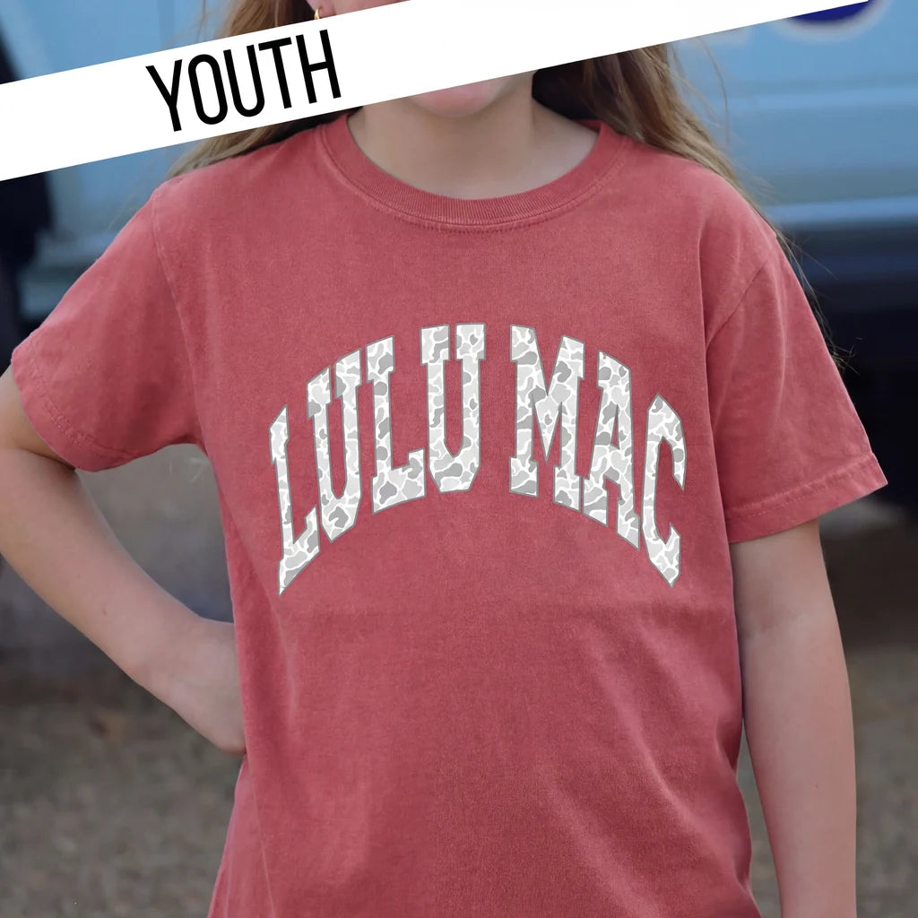 Camo Crimson Youth Comfort Colors Tee
