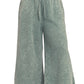 Plus acid wash fleece sweatpants with pockets jade