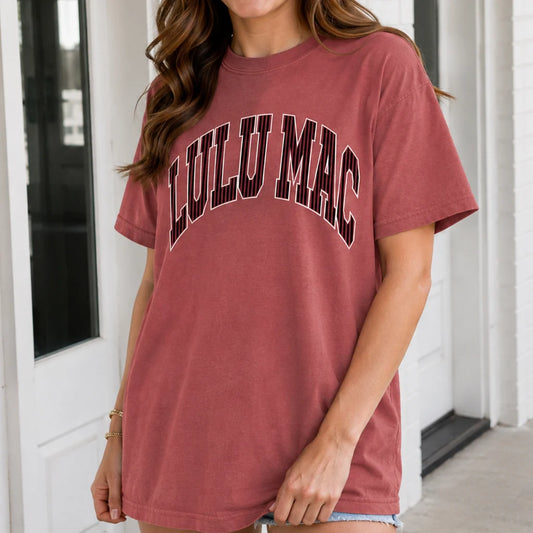Stripe Adult Brick Comfort Colors Tee