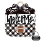 Black and White Football Scallop w / mini