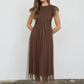 Polka Dot Chiffon Smocked Midi Dress